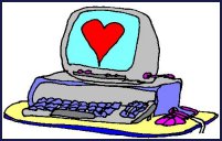 Computer with a heart on the screen